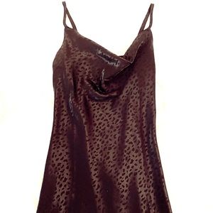 printed black slip dress